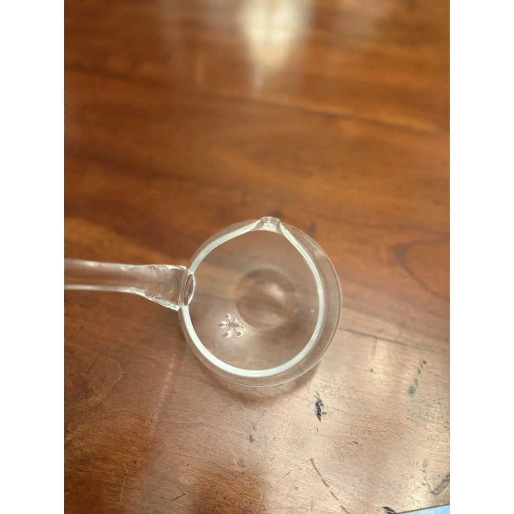 Vintage Tarnów Polish Hand Blown Clear Glass Punch Bowl Ladle Spout Hook Handle